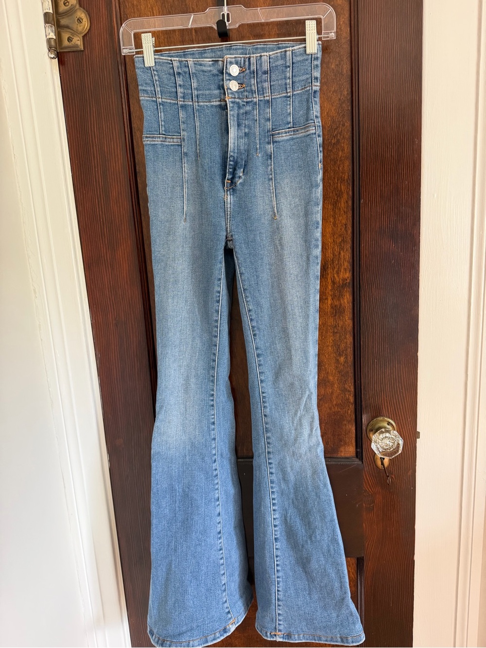 We The Free Light Blue High-Rise Flare Jeans